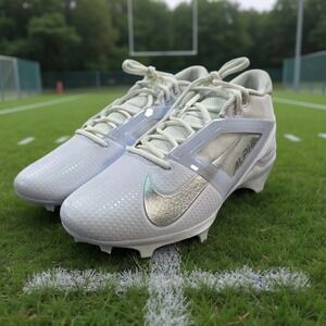 Nike Alpha Menace 4 Pro Football Cleats White Silver Agility X‎ Power Size 11